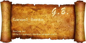 Gansel Benke névjegykártya
